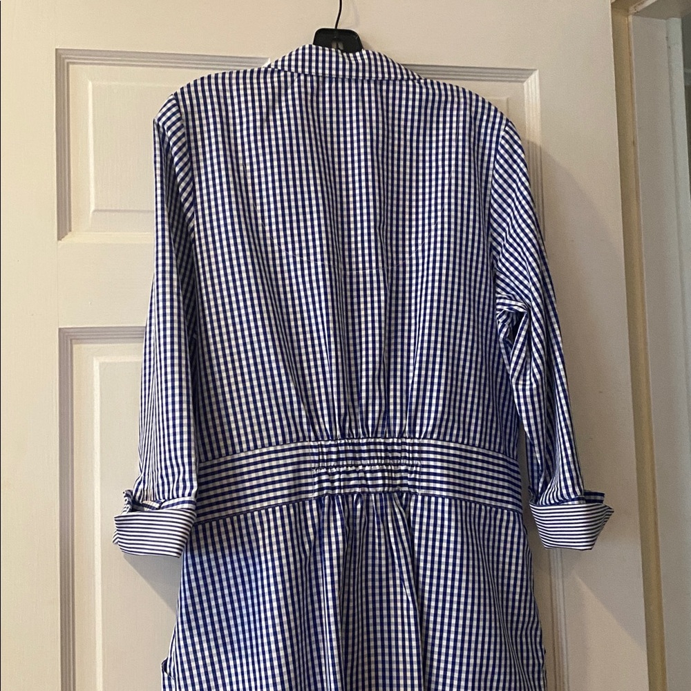 NWOT. Gretchen Scott Checkered Cotton Shirt Dress. Sz. XL - Picture 8 of 11
